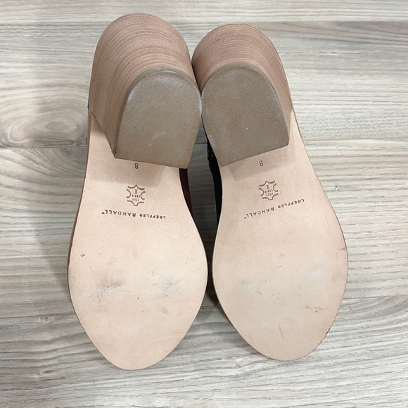 Loeffler Randall Eva Leather Ankle Stacked Heel Booties - Picture 8 of 11